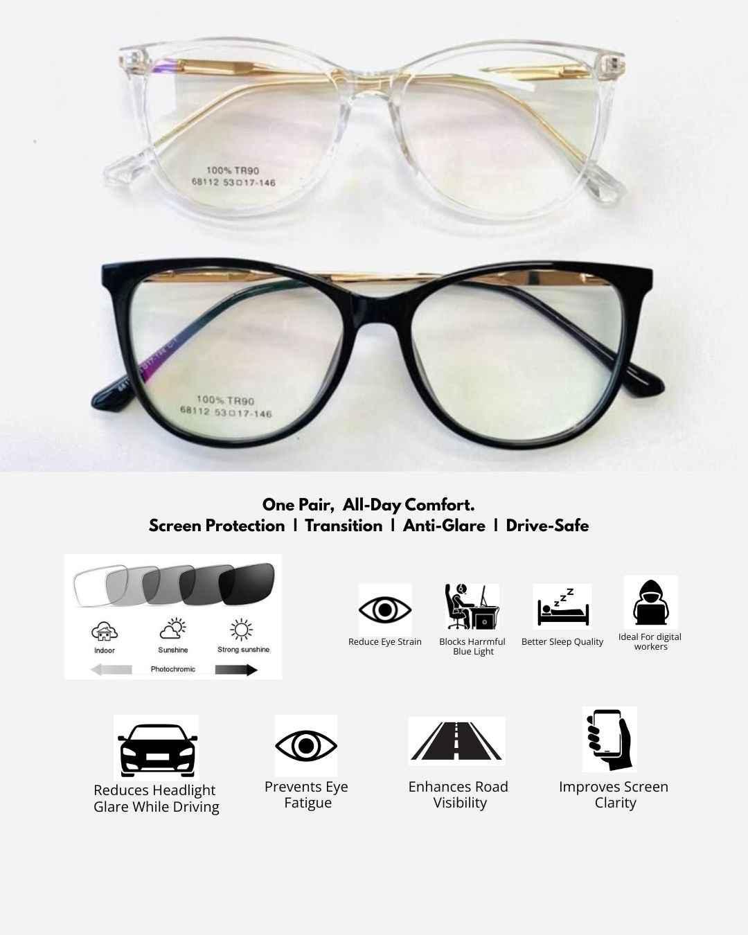 BOSS LADY - Screen Protection/transition/4 in 1 smart glasses - Aura Shades