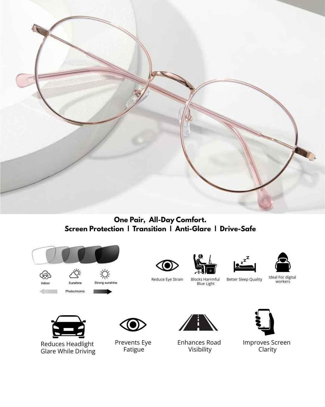 POOKIE - Screen protection/Transition/4 in 1 smart glasses - Aura Shades