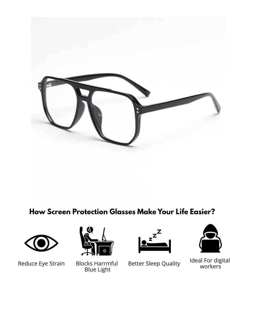 TOM KHAROOS - Screen protection glasses/transition glasses/4 in 1 smart glasses - Aura Shades